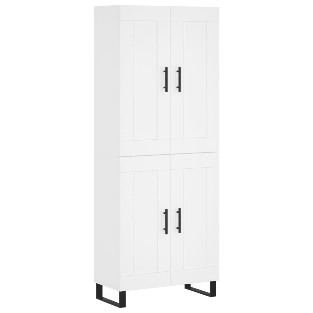 Highboard 69.5x34x180 cm Engineered Wood 2 Wood Doors White