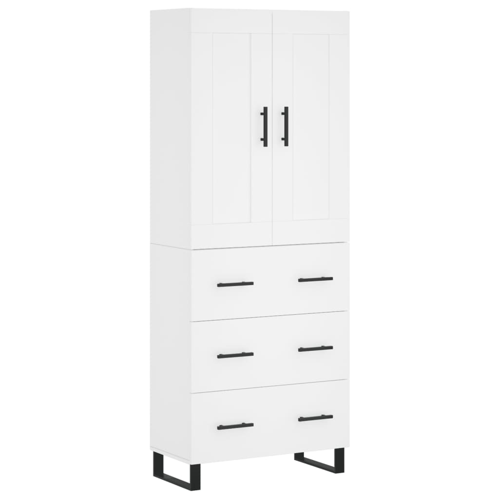 Highboard 69.5x34x180 cm Engineered Wood 3 Drawers White
