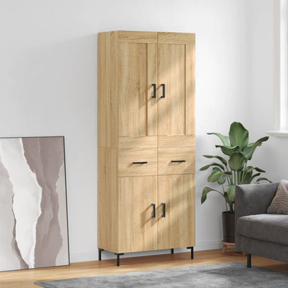 Highboard 69.5x34x180 cm Engineered Wood 2 Doors 2 Drawers Sonoma oak