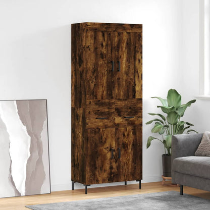 Highboard 69.5x34x180 cm Engineered Wood 2 Doors 2 Drawers Smoked oak