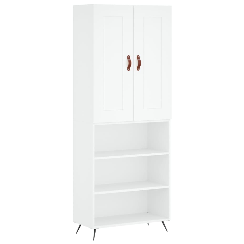 Highboard 69.5x34x180 cm Engineered Wood 3 Shelves White