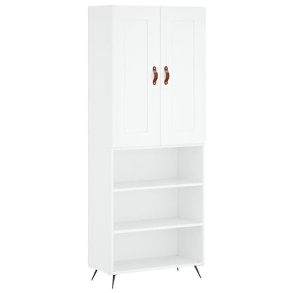 Highboard 69.5x34x180 cm Engineered Wood 3 Shelves White