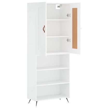 Highboard 69.5x34x180 cm Engineered Wood 3 Shelves White