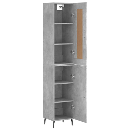 Highboard 34.5x34x180 cm Engineered Wood 1 Door Concrete grey