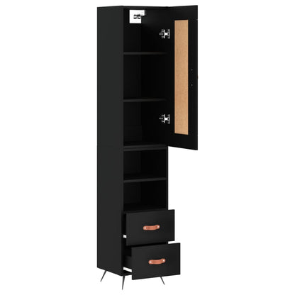 vidaXL Highboard Black 34.5x34x180 cm Engineered Wood