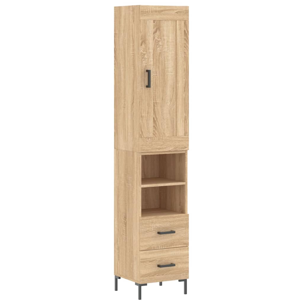 vidaXL Highboard Sonoma Oak 34.5x34x180 cm Engineered Wood