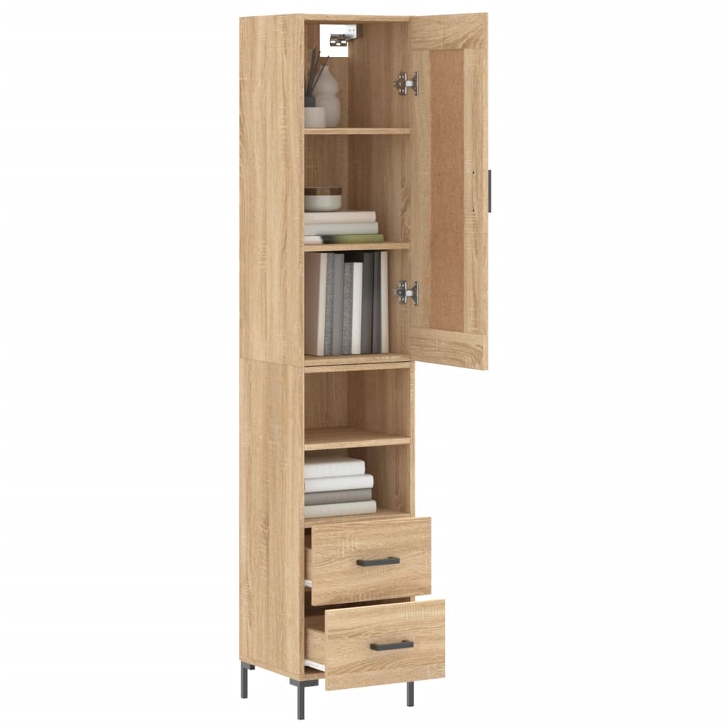 vidaXL Highboard Sonoma Oak 34.5x34x180 cm Engineered Wood