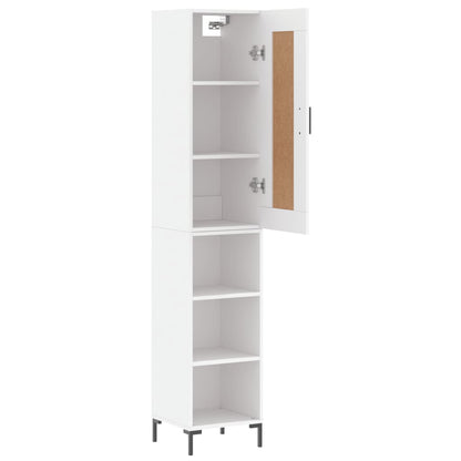 Highboard 34.5x34x180 cm Engineered Wood 3 Shelves White