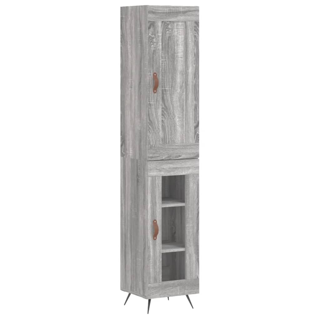 vidaXL Highboard Grey Sonoma 34.5x34x180 cm Engineered Wood