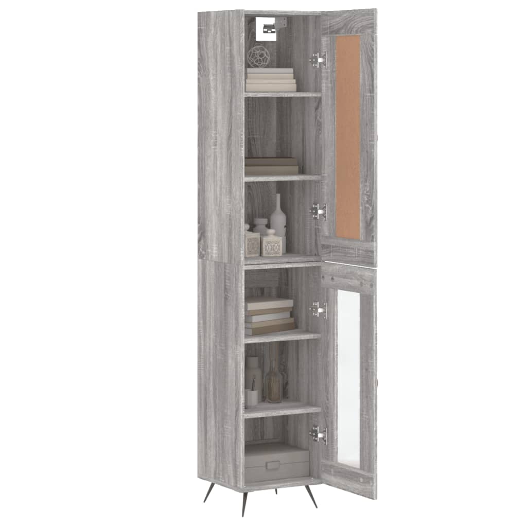 vidaXL Highboard Grey Sonoma 34.5x34x180 cm Engineered Wood