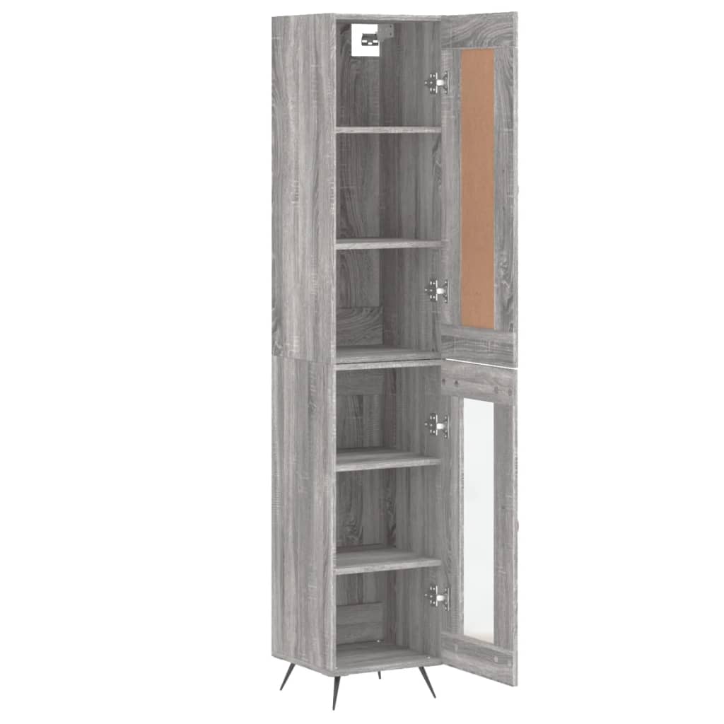 vidaXL Highboard Grey Sonoma 34.5x34x180 cm Engineered Wood