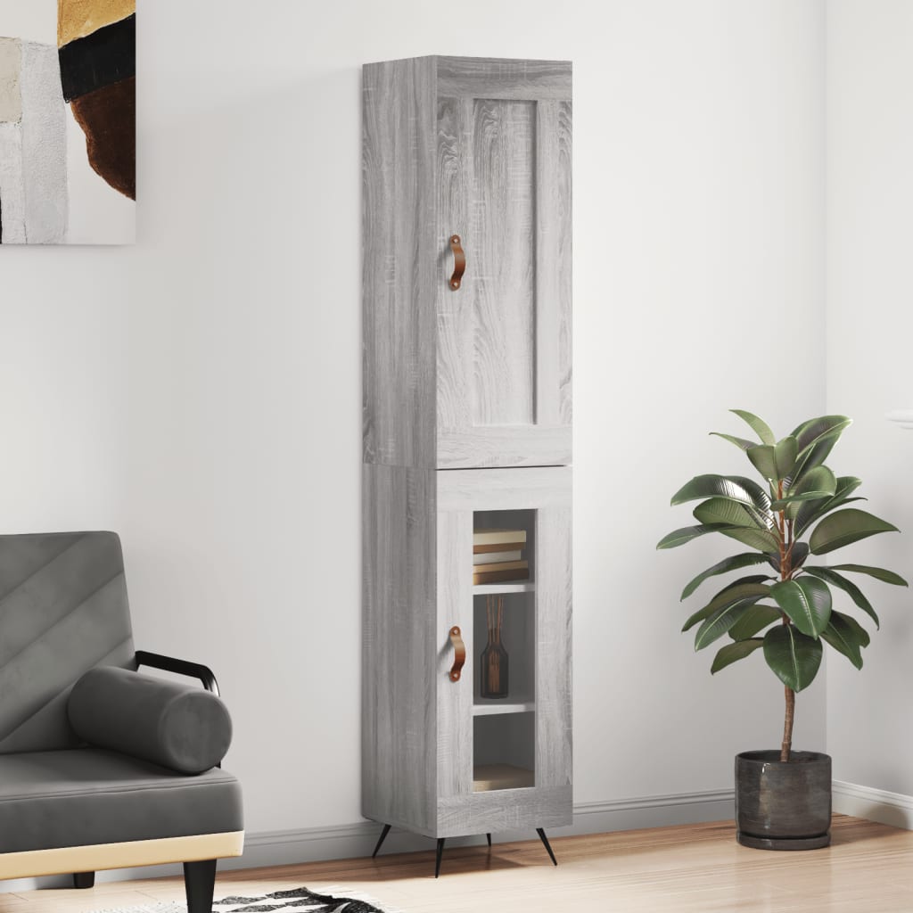 vidaXL Highboard Grey Sonoma 34.5x34x180 cm Engineered Wood