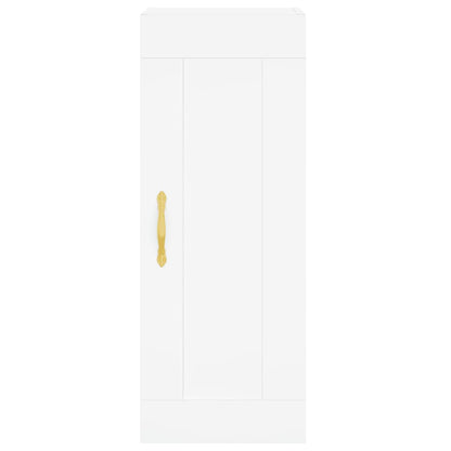 Highboard 34.5x34x180 cm Engineered Wood 1 Glass Door White