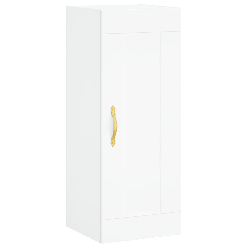 Highboard 34.5x34x180 cm Engineered Wood 1 Glass Door White