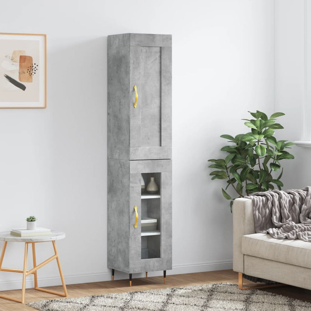 vidaXL Highboard 34.5x34x180 cm Engineered Wood 1 Glass Door