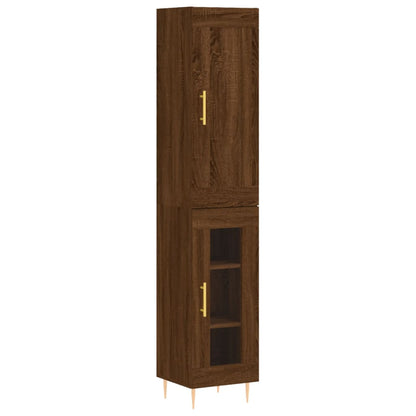 vidaXL Highboard Brown Oak 34.5x34x180 cm Engineered Wood