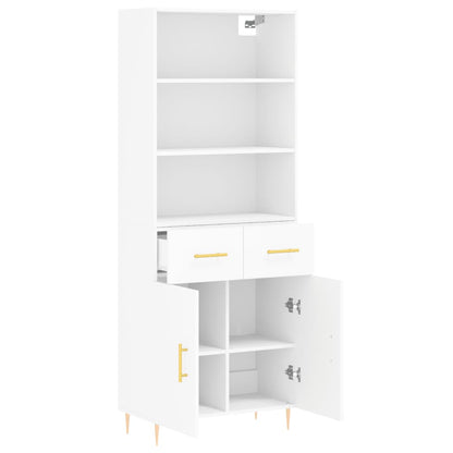 Highboard 69.5x34x180 cm Engineered Wood 2 Doors 2 Drawers White