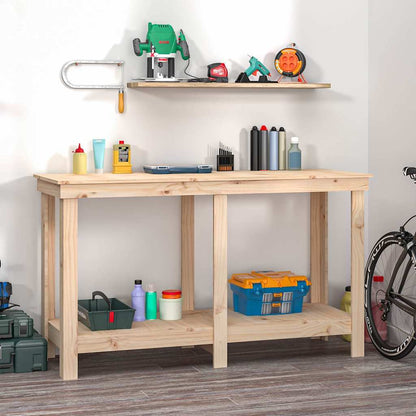 Work Bench Solid Wood Pine Natural 140 x 50 x 80 cm