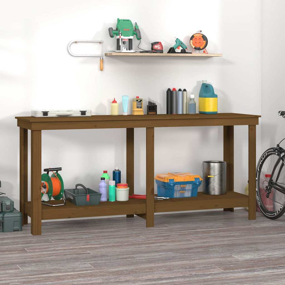 vidaXL Work Bench Solid Wood Pine