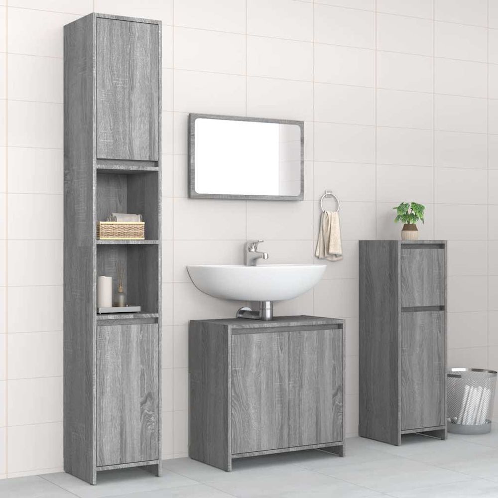 vidaXL 4 Piece Bathroom Furniture Set Engineered Wood