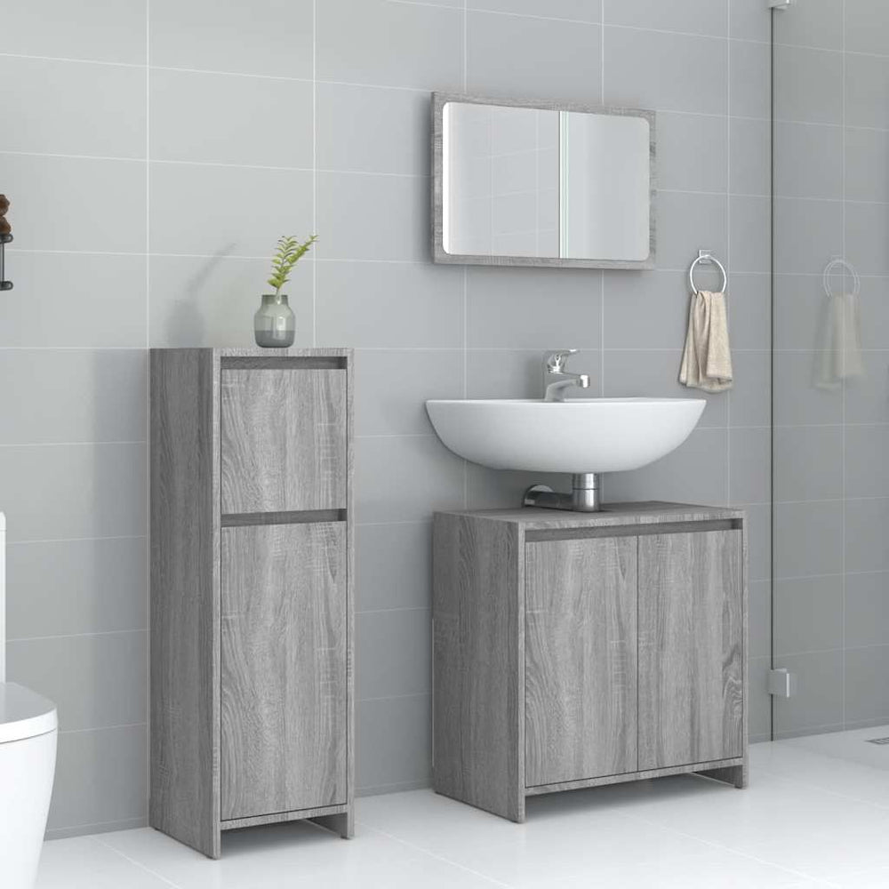 vidaXL 3 Piece Bathroom Furniture Set Engineered Wood