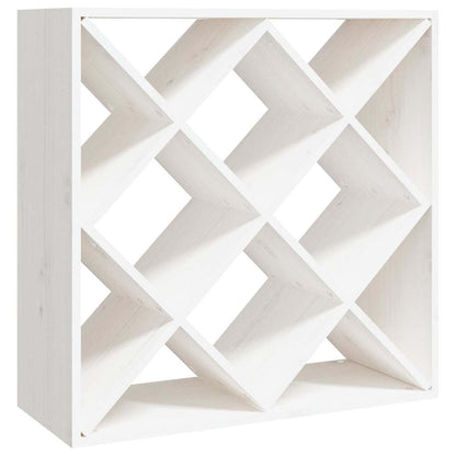 Wine Cabinet 62x25x62 cm Solid Wood Pine White with 12 holes 1