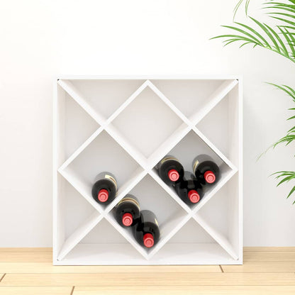 Wine Cabinet 62x25x62 cm Solid Wood Pine White with 12 holes 1