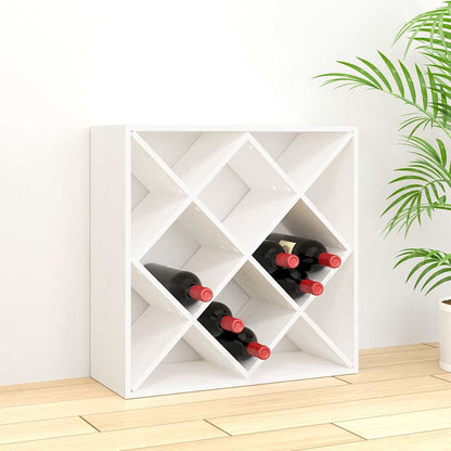 Wine Cabinet 62x25x62 cm Solid Wood Pine White with 12 holes 1