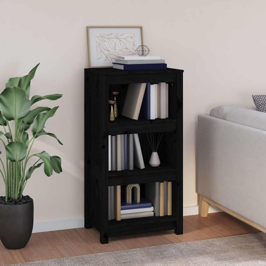 Book Cabinet 50x35x154 cm Solid Wood Pine Black 97 cm
