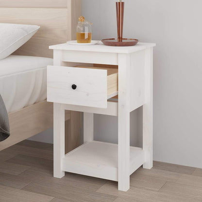 Bedside Cabinet 40x35x61,5 cm Solid Wood Pine White