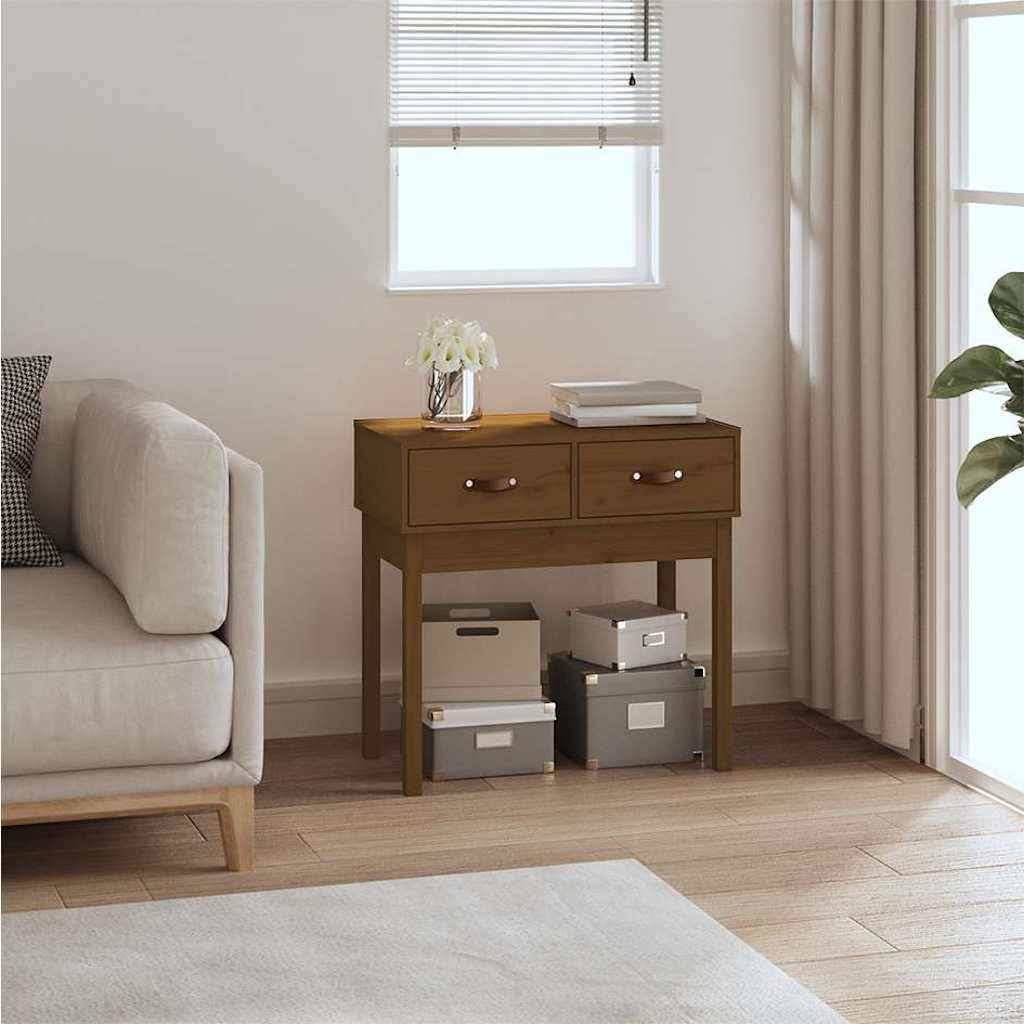 Console Table 76,5x40x75 cm Solid Wood Pine Honey brown 76.5 cm