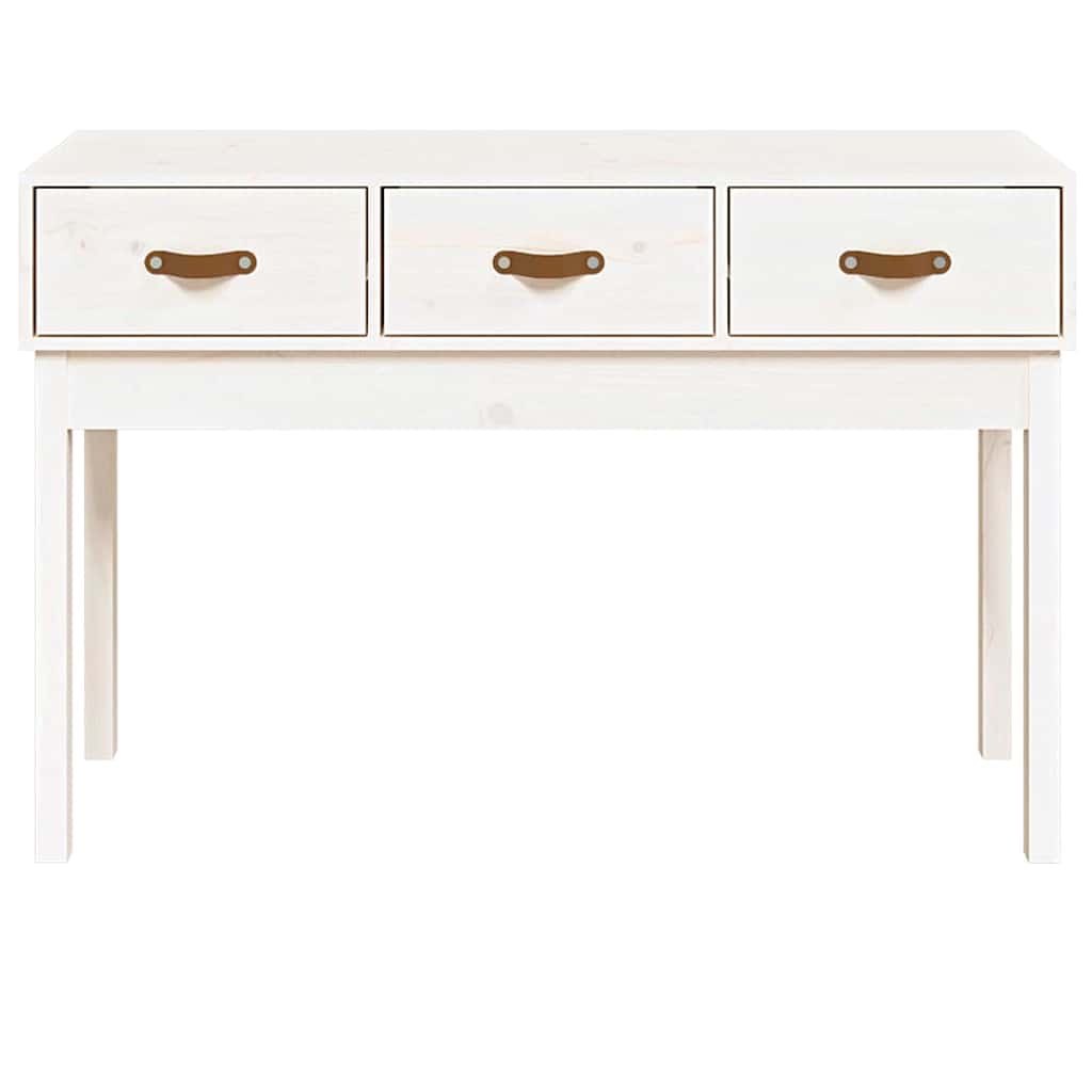 Console Table 76,5x40x75 cm Solid Wood Pine White 114 cm