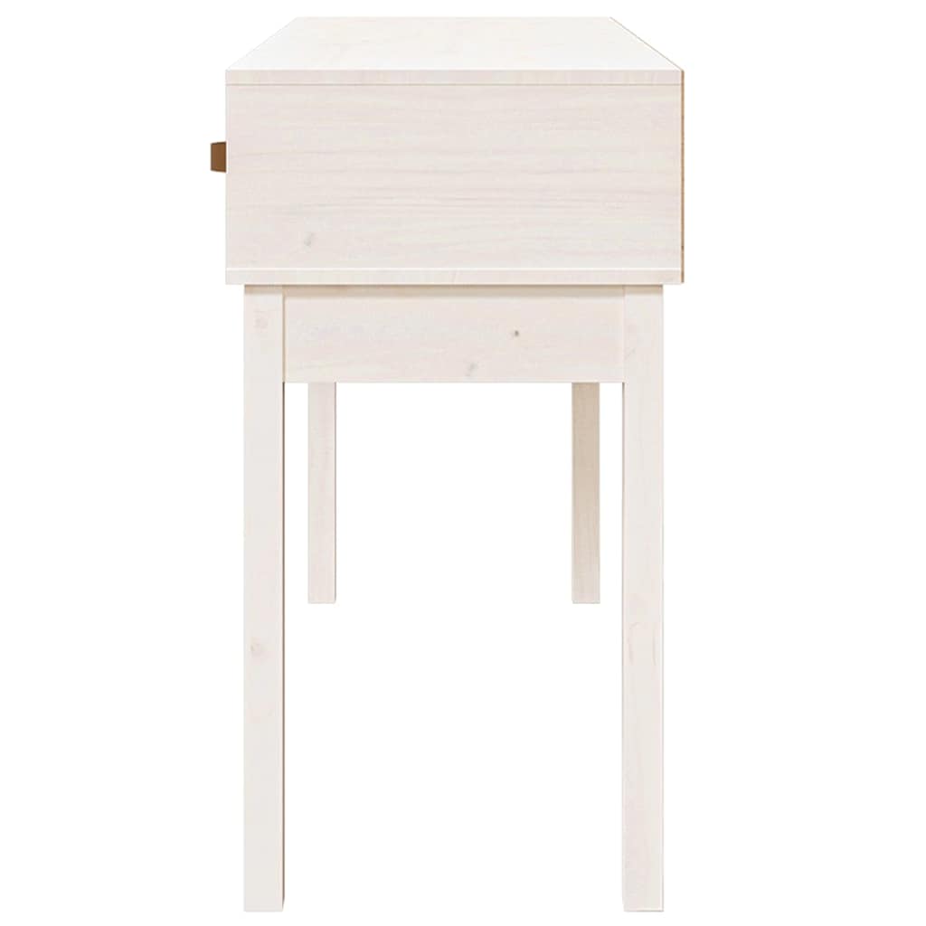 Console Table 76,5x40x75 cm Solid Wood Pine White 114 cm
