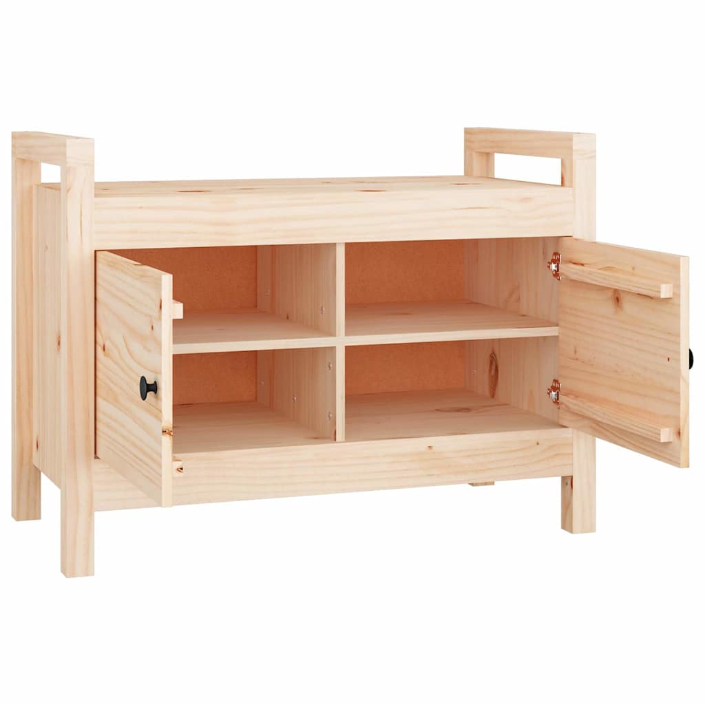 Hall Bench Solid Wood Pine Natural 80 cm 60 cm
