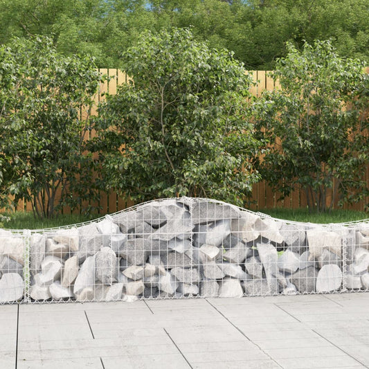 vidaXL Arched Gabion Baskets 13 pcs 200x30x40/60 cm Galvanised Iron 1