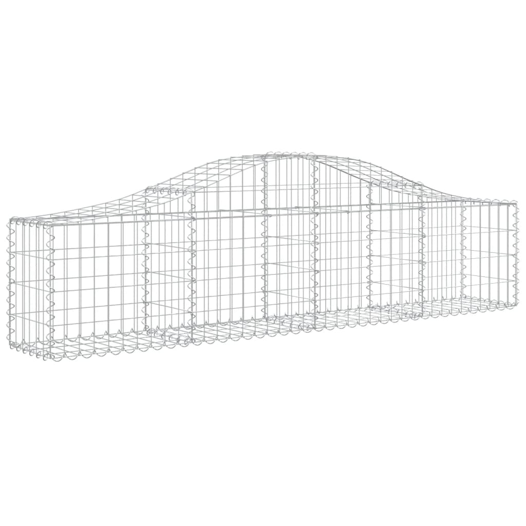 vidaXL Arched Gabion Baskets 14 pcs 200x30x40/60 cm Galvanised Iron 3