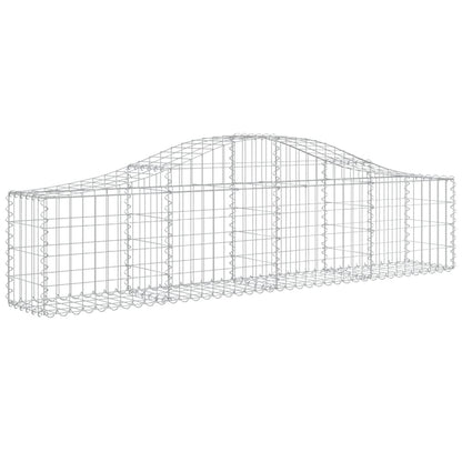 vidaXL Arched Gabion Baskets 14 pcs 200x30x40/60 cm Galvanised Iron 3