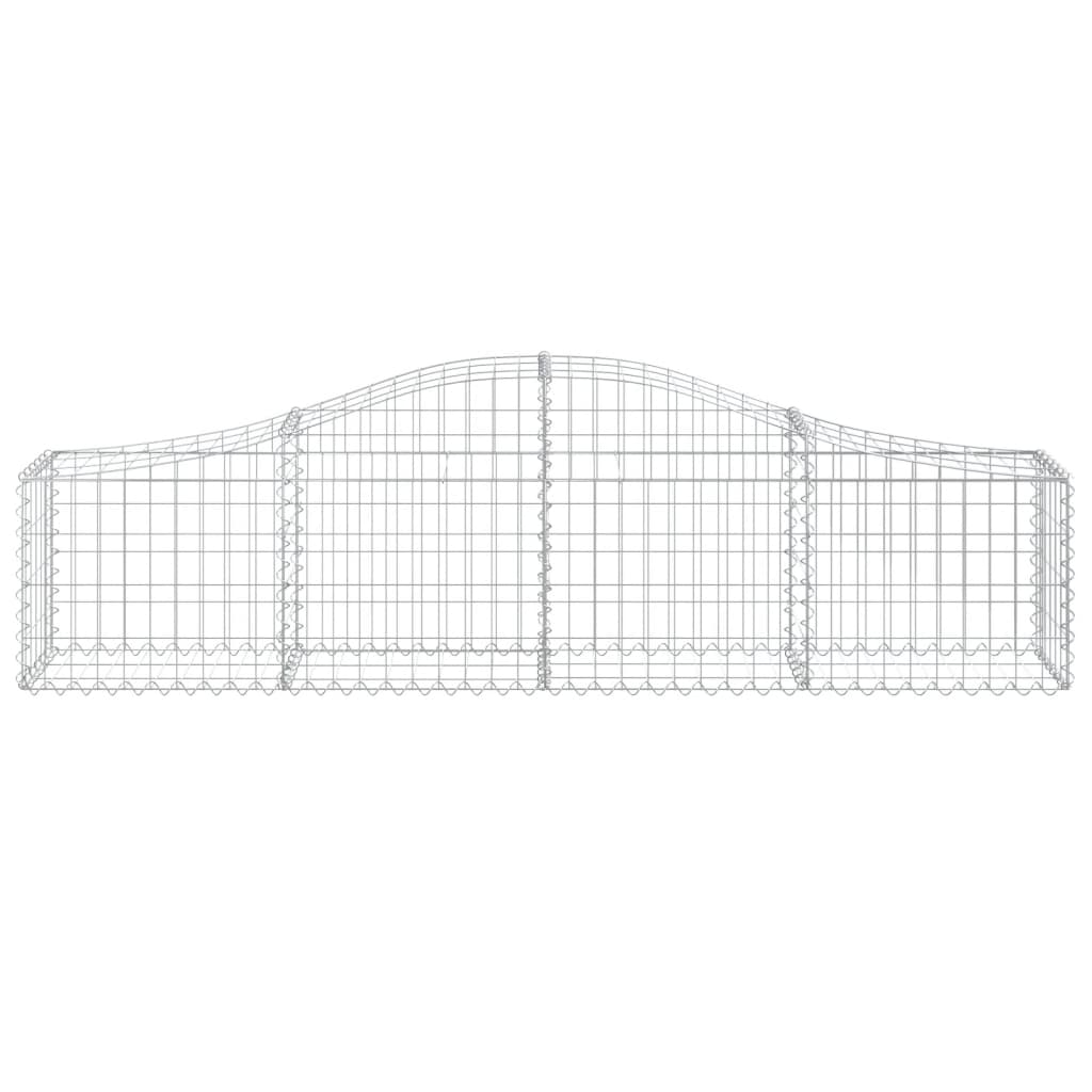 vidaXL Arched Gabion Baskets 14 pcs 200x30x40/60 cm Galvanised Iron 4