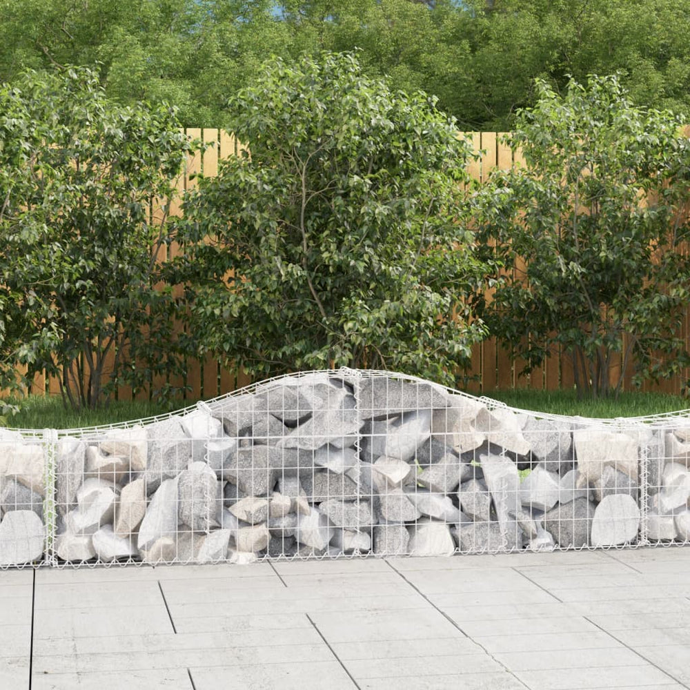 vidaXL Arched Gabion Baskets Galvanised Iron 14