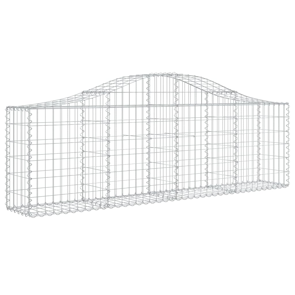 vidaXL Arched Gabion Baskets 9 pcs 200x30x60/80 cm Galvanised Iron 3