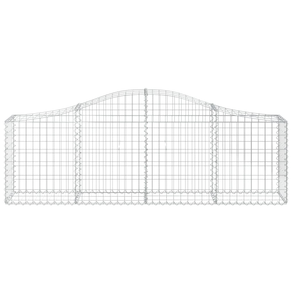 vidaXL Arched Gabion Baskets 9 pcs 200x30x60/80 cm Galvanised Iron 4