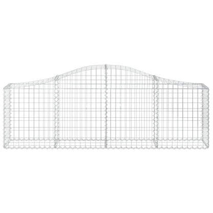 vidaXL Arched Gabion Baskets 9 pcs 200x30x60/80 cm Galvanised Iron 4
