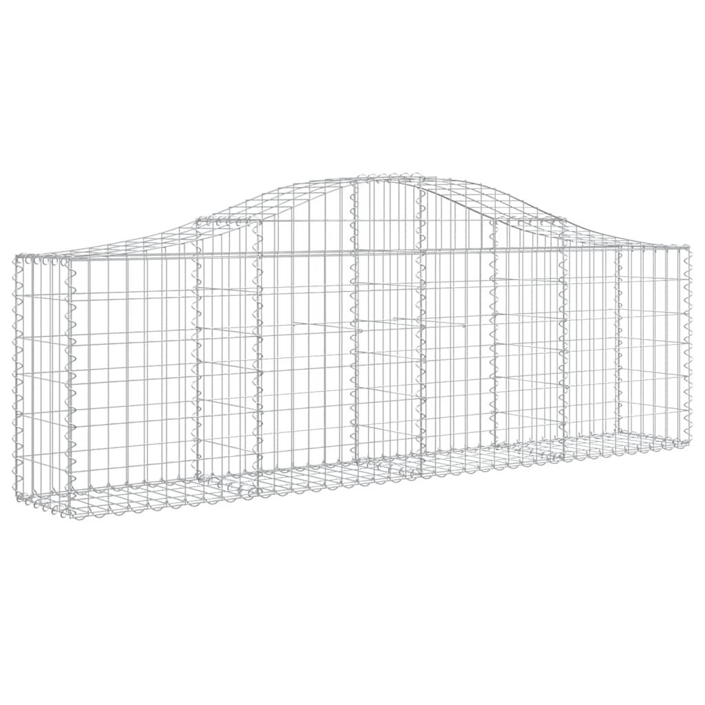vidaXL Arched Gabion Baskets 10 pcs 200x30x60/80 cm Galvanised Iron 3