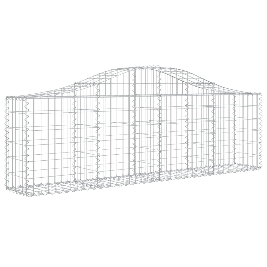 vidaXL Arched Gabion Baskets 11 pcs 200x30x60/80 cm Galvanised Iron 3