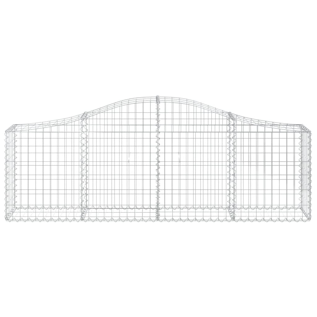 vidaXL Arched Gabion Baskets 11 pcs 200x30x60/80 cm Galvanised Iron 4