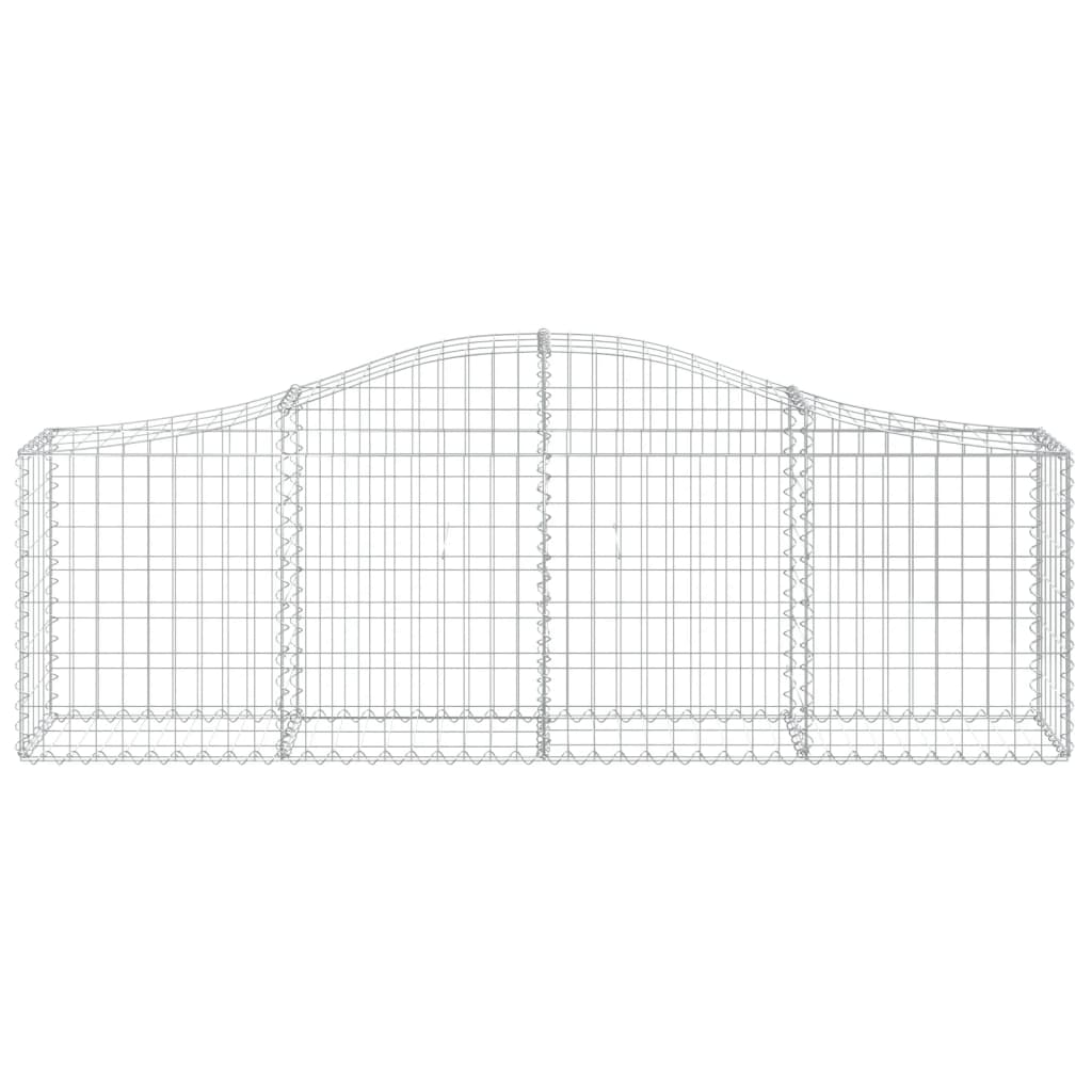 vidaXL Arched Gabion Baskets 14 pcs 200x30x60/80 cm Galvanised Iron 4
