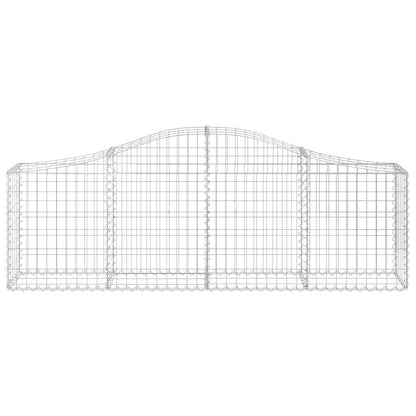 vidaXL Arched Gabion Baskets 14 pcs 200x30x60/80 cm Galvanised Iron 4