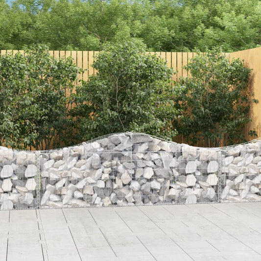 vidaXL Arched Gabion Baskets 20 pcs 200x30x60/80 cm Galvanised Iron 1