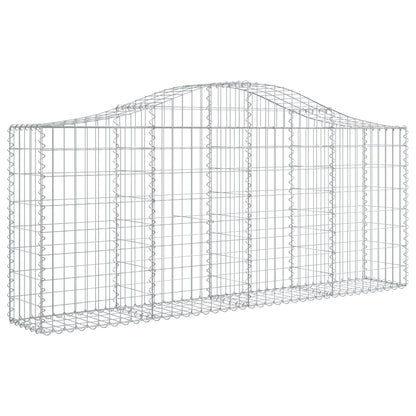 vidaXL Arched Gabion Baskets 10 pcs 200x30x80/100 cm Galvanised Iron 3