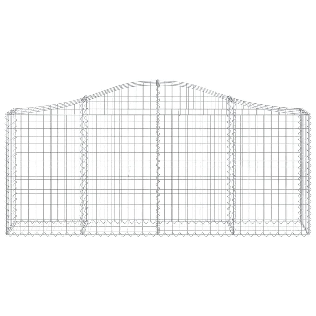 vidaXL Arched Gabion Baskets 10 pcs 200x30x80/100 cm Galvanised Iron 4